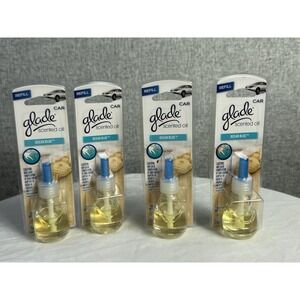 4 Pack Glade Car Auto Scented Oil Refills Air Freshener Ocean Blue Scent 0.23oz
